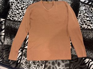 Women’s Brown V-Neck Long Sleeve
