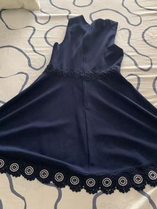 Navy Velvet Fit &amp; Flare Dress
