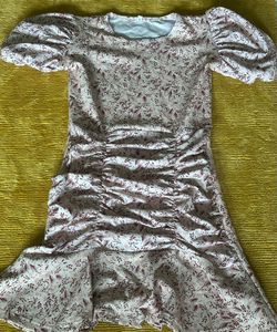 2 Floral Print Ruched Mini Dresses
