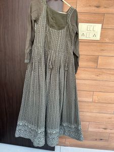 ethnic heavy embodiery georgette gown