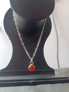 Pure Silver With Carnelian Bracelet