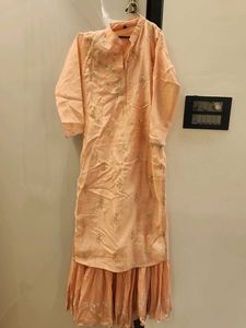 Peach Embroidered One Piece Kurti