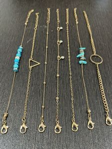 Set of 7 Golden &amp; Blue Bracelets