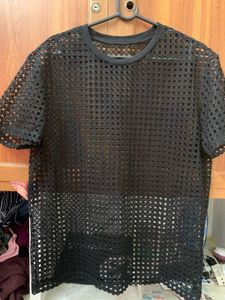 Chic Black Checkered T-Shirt