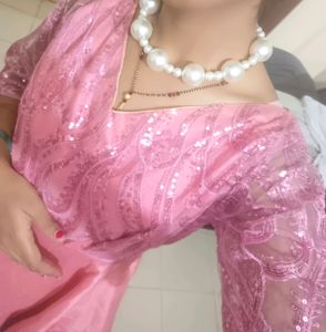 Peach Sequin Detail Dress