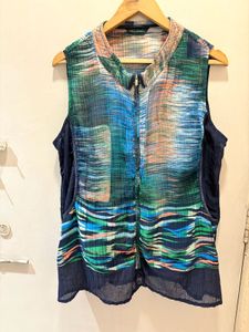 Abstract Print Sleeveless Top