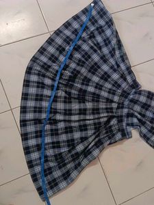 Plaid Mini Dress, Uniform Frock And Shirt