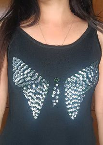Sequin Butterfly Tank Top