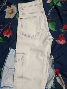 White Cargo Jeans