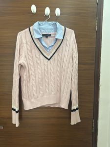 Pink Cable Knit Sweater