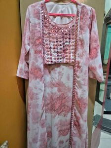 Sharara Set With Crop Top And Shrug