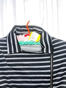 Striped Moto Jacket