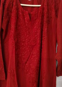 Maroon Lucknowi Kurti