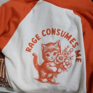 A Crop Top White Orange Colour