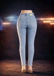 High-Waisted Denim Jeans