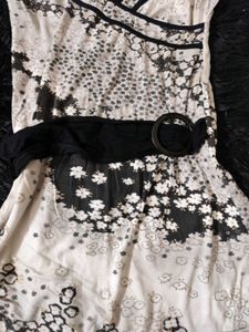 Y2k Floral Belt Detail Mini dress
