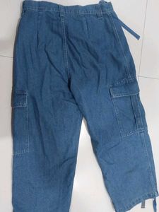 Blue Denim Cargo Pants