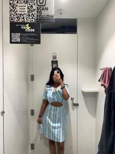 Striped Cutout Mini Dress