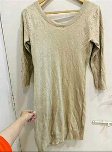 H&amp;M Beautiful Beige Knit Mini Dress
