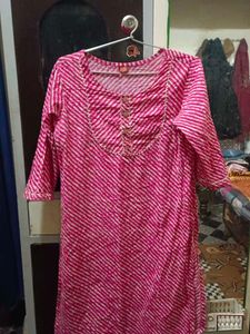 Pink Striped Kurti