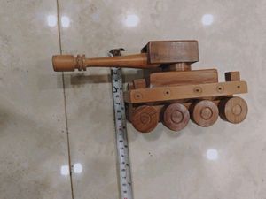 Tank showpiece for home decoration made of wood