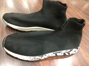 ZARA Black Knit Sneakers UK8