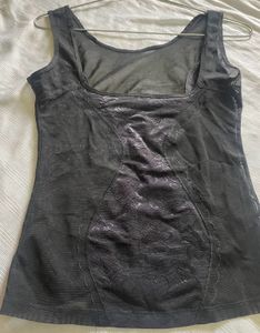 Black Mesh Panel Tank Top