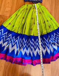 Ikat Pattu Lehenga Blouse For 3 Years Girl