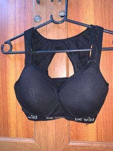 Black 'Be Wild' Sports Bra