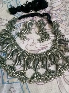 necklace and earrings