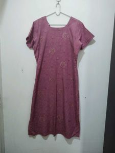 Onion Pink Floral Leaf Print Kurta Pyjama Dupatta