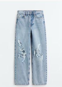 Loose straight high waist demin