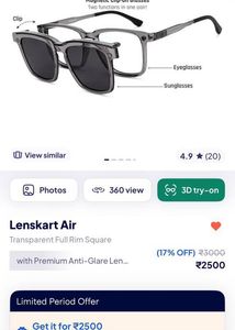 Lenskart Air Switch Frame+Flip On PremiumAntiglare