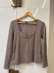 Square Neck Long Sleeve Top