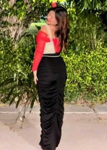 A-line Ribbed Gathered Skirt