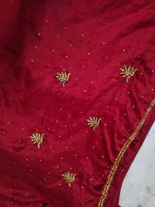 Full Daimond Work Maroon Saree ♥️