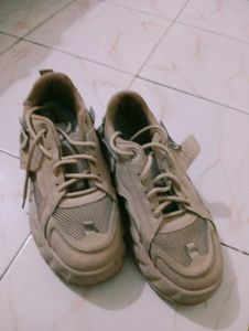 Beige Chunky Sneakers - Size 8