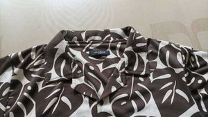 Brown &amp; White Leaf Print Shirt