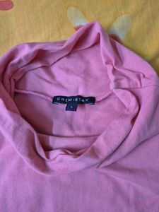 Peach Turtleneck Top