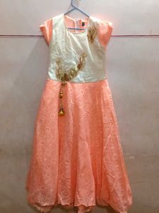 Cute Peach Ethnic Dress