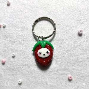 2x🍓 Strawberry Miffy Keychains 🐰
