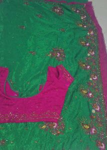 Green Embellished Saree