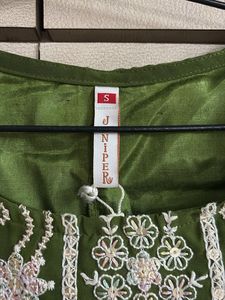 Green Embroidered Sharara Set