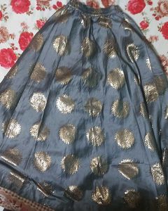 Grey & Gold Ethnic Skirt