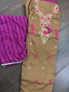Embroidered Salwar Kameez With Dupatta