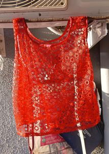 Red Net Crop Top!