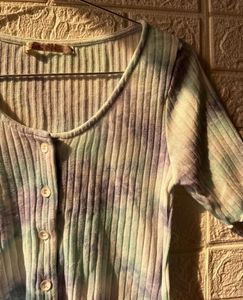 Tie Dye Ribbed Crop Top