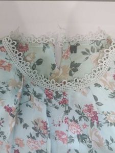 Floral Lace Trimmed Top