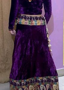 Purple Velvet Lehenga