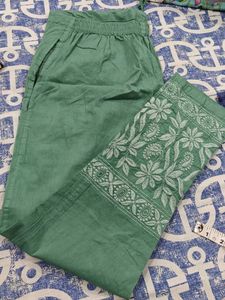 Embroidered Green Palazzos